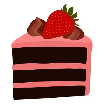 Illustration of a slice of chocolate cake Stock Illustration