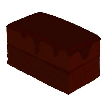 Illustration of a slice of chocolate cake Stock Illustration