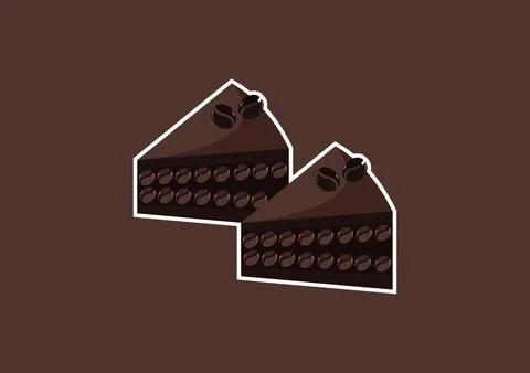 Illustration of a slice of coffee cake Stock Illustration