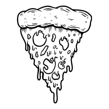 Illustration of slice of pizza. Design element for poster, card, banner, sign Stock Illustration