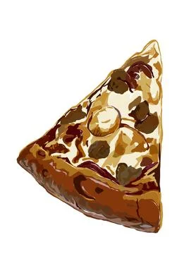 Illustration slice of pizza. Stock Illustration