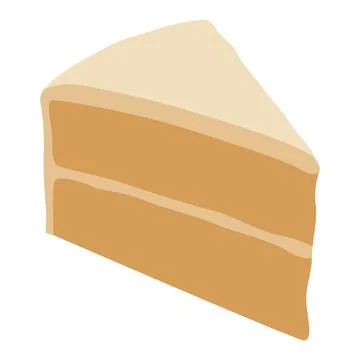 Illustration of a slice of vanilla cake Stock Illustration