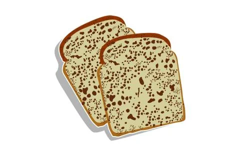 Illustration of sliced bread isolated on a white background Illustrazione stock