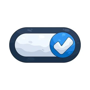 Illustration of slider button with a checkmark Illustrazione stock