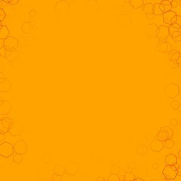 Illustration of small hexagon shapes isolated on an orange background Stock Illustration