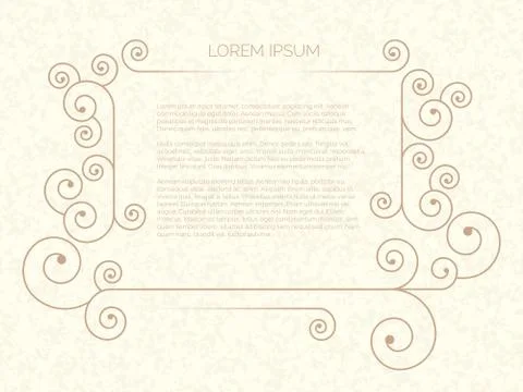 Illustration of small minimal frame for text on beige background. Illustrazione stock