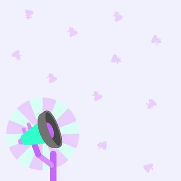 Illustration Of Small Pole Megaphone With Sun Raises Softly Making New Stock Illustration