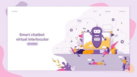 Illustration Smart Chatbot Virtual Interlocutor Stock Illustration