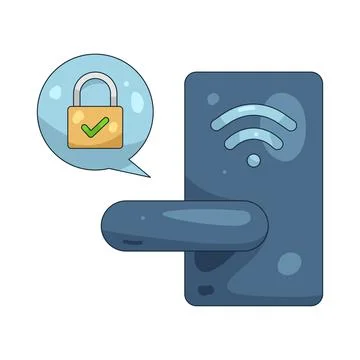 Illustration of Smart door lock Illustrazione stock