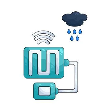 Illustration of smart weather sensor Stock Illustration