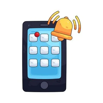 Illustration of smartphone with an app notification イラスト素材