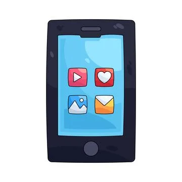 Illustration of smartphone with apps Stock Illustration