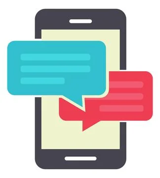 Illustration of a smartphone chat Illustrazione stock