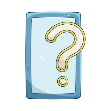 Illustration of smartphone with a question mark Stock Illustration