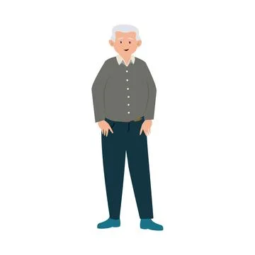Illustration of a Smiling Elderly Man Ilustração Stock