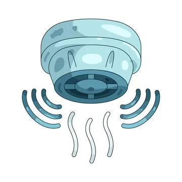 Illustration of smoke sensor Ilustración de archivo