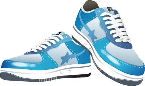 Illustration of sneakers, with white background vector-eps Stock Illustration