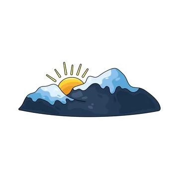 Illustration of snowy mountain Ilustração Stock