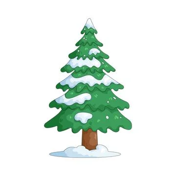Illustration of snowy pine tree Stock Illustration