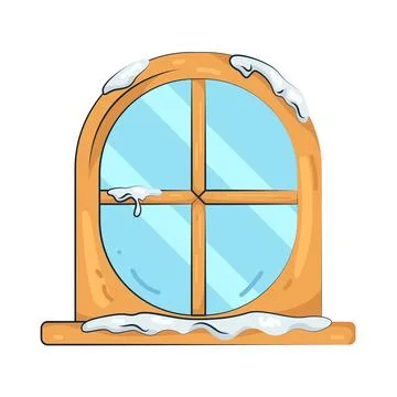 Illustration of snowy window Stock Illustration