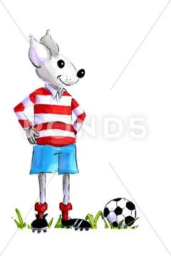 Illustration soccer mouse Stock Illustration