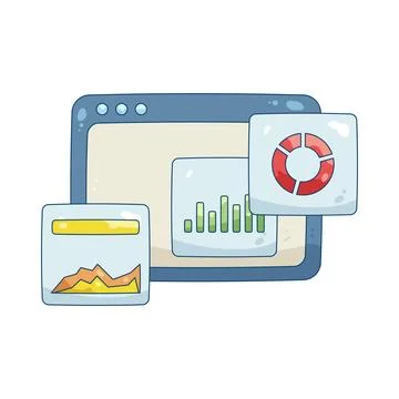 Illustration of social dashboard Stock Illustration