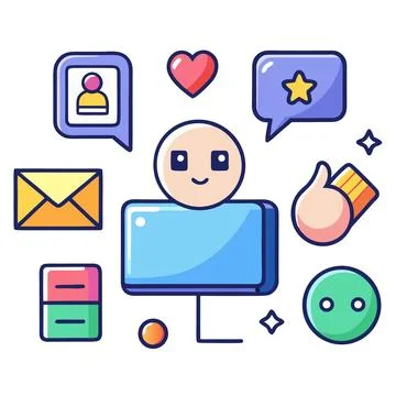 Illustration of Social Media Design Elements Icons Symbol Stock Illustration
