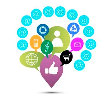 Illustration of social networking Stock Illustration