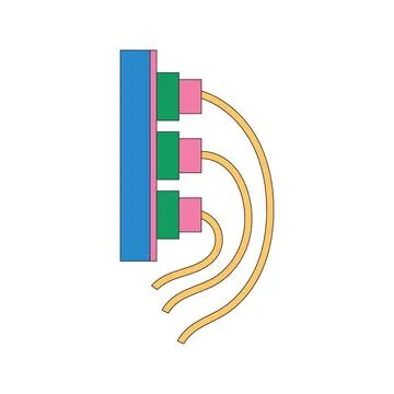 Illustration socket plug retro bold unique abstract vibrant Stock Illustration