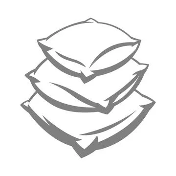 Illustration of soft pillow stack. Stock Illustration