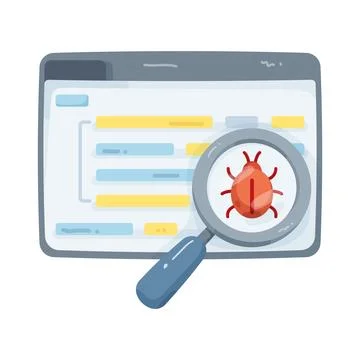 Illustration of Software bug debugging Stock Illustration