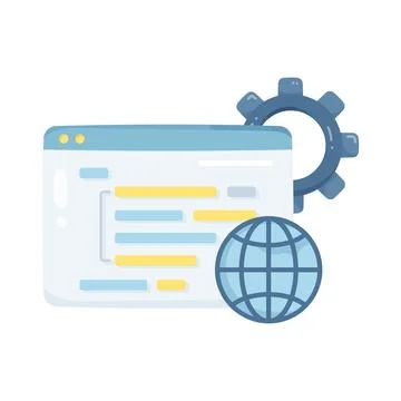 Illustration of software development and web programming Stock-Illustration