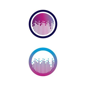 Illustration of the sound wave icon vector icon template logo Stock Illustration