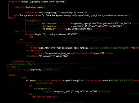 Illustration of source code written in programming language Foto stock