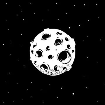 Illustration of space planet. Design element for poster, card, banner, t shir Stock Illustration