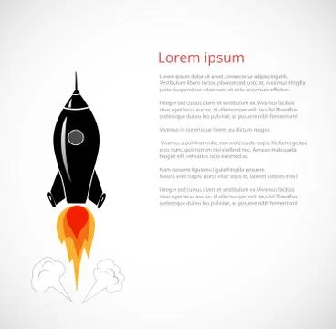 Illustration of space rocket launch Illustrazione stock