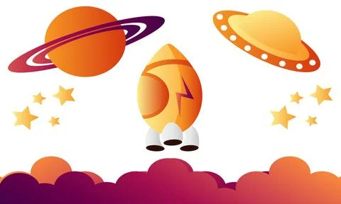 Illustration with space theme Stock Illustration