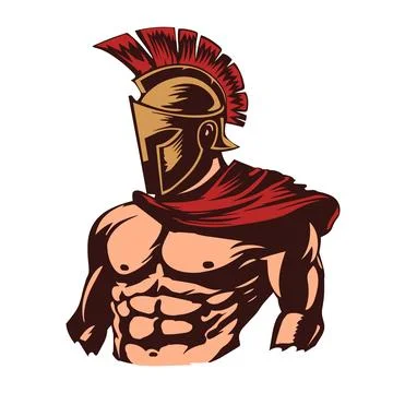 Illustration of a spartan warrior. Vector. Stock Illustration