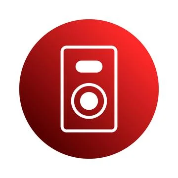 An illustration of a speaker icon inside a red circle perfect for multimedi.. Stock Illustration