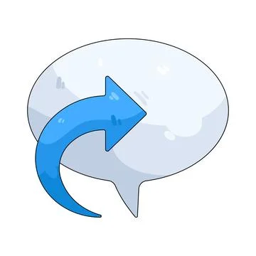 Illustration of speech bubble with forward arrow Stock Illustration