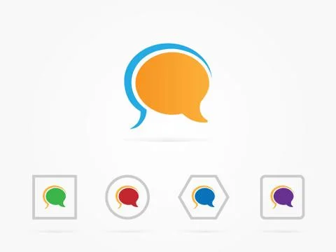 Illustration Speech bubbles icon design colorful Stock Illustration