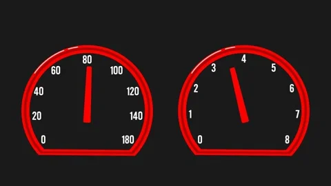 An illustration of a speedometer in simple graphic form. Stock Footage 337387829