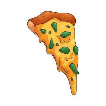 Illustration of spinach pizza Stock Illustration