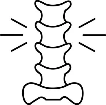 Illustration of a spine with radiating lines Vector Stock Illustration