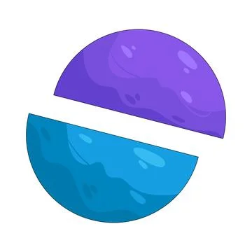 Illustration of split circle Stock Illustration