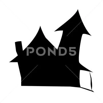 Illustration of spooky haunted house on white background, halloween concept Stock Illustration