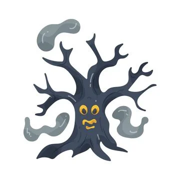 Illustration of spooky haunted tree Stock-Illustration