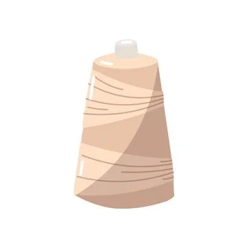 Illustration of spool with threads on white Stock Illustration