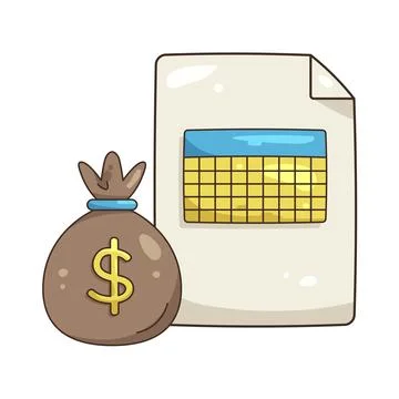 Illustration of spreadsheet Illustrazione stock