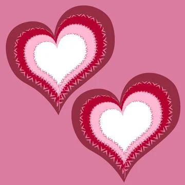 Illustration on a square background - cold hearts - two abstract hearts in fr Stock Illustration